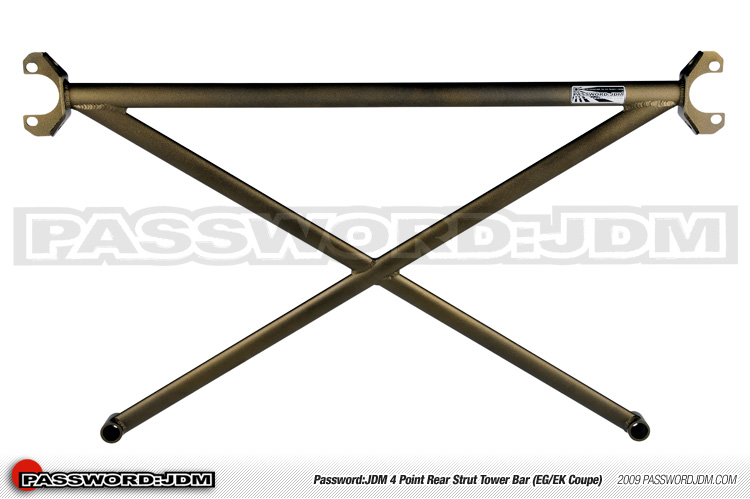Password:JDM SOLID TOWER BARS 1992-2000 Honda Civic Coupe (only), Bronze UPPER REAR 4-POINT