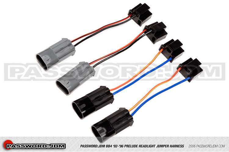 Password:JDM Plug 'n Play Headlight Wire Harness - 1992-1996 JDM Honda Prelude BB1 
