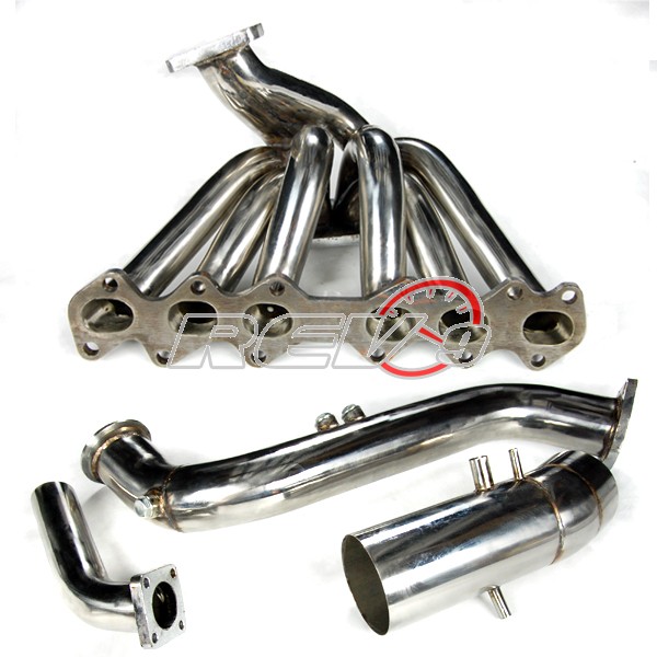 REV9POWER Toyota Supra 2JZGE T4 Flange Manifold & Downpipe Set Up