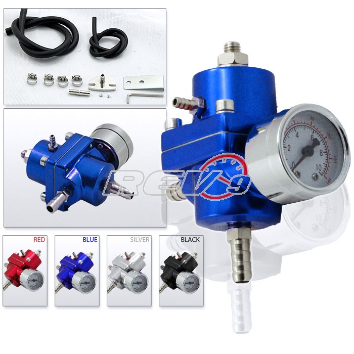 REV9POWER Fuel Pressure Regulator with gauge (blue)
