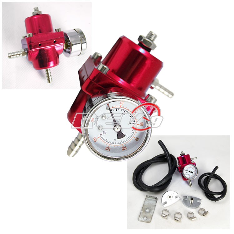 REV9POWER Fuel Pressure Regulator with gauge (red)