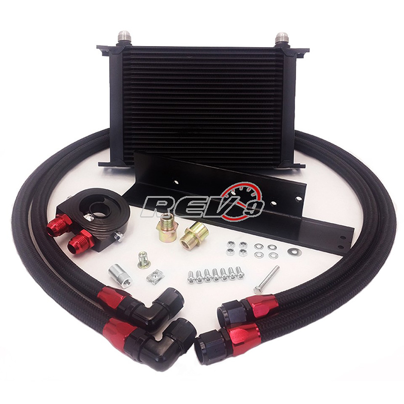 REV9POWER Nissan 350z 370z 24 Row Bolt On Oil Cooler Kit