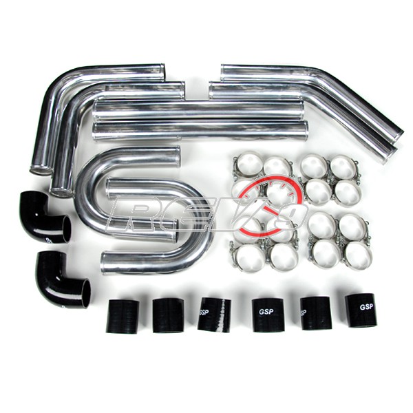 REV9POWER Universal aluminum intercooler pipe kit 2.5 black 