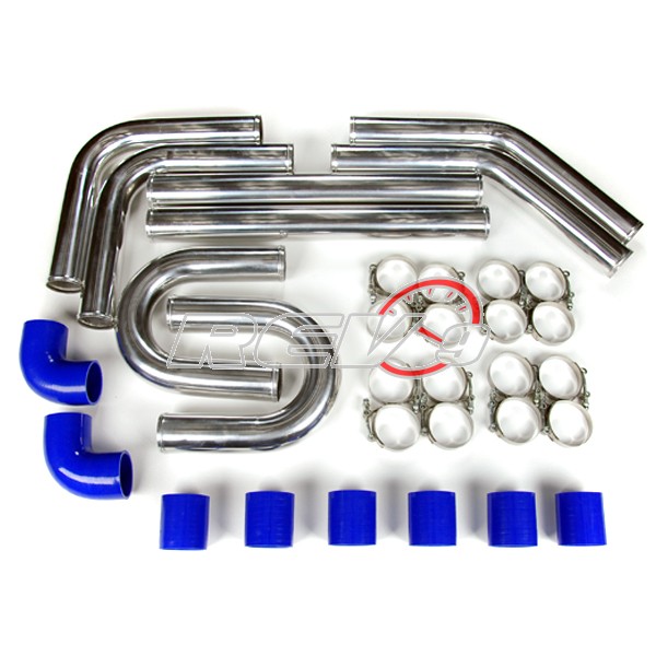 REV9POWER Universal aluminum intercooler pipe kit 2.5 blue