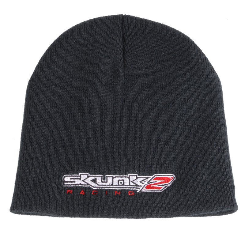 SKUNK2 RACING KNIT BEENIE - ONE SIZE FITS ALL BLACK