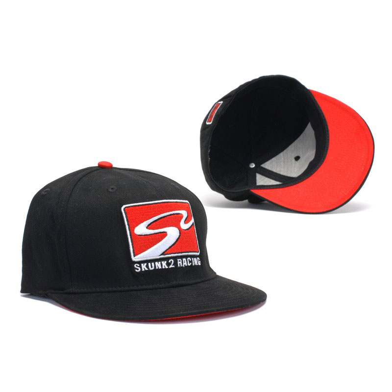 SKUNK2 RACING BASEBALL CAP, RACETRACK LOGO (BLACK) - LARGE / X-LARGE BLACK