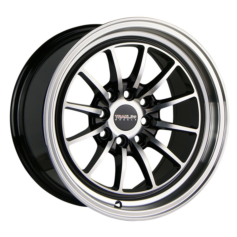 TRAKLITE CHICANE 15X8.25 4X100/114.3 ET20 MACHINED GLOSS BLACK