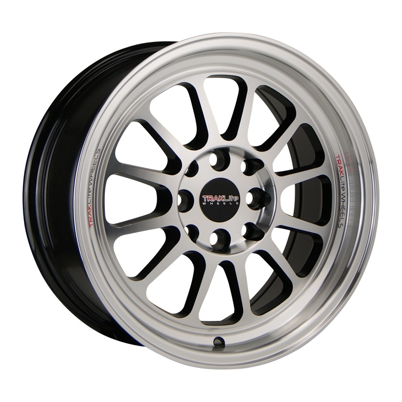 TRAKLITE THROTTLE 15X7 4X100/114.3 ET35 MACHINED GLOSS BLACK