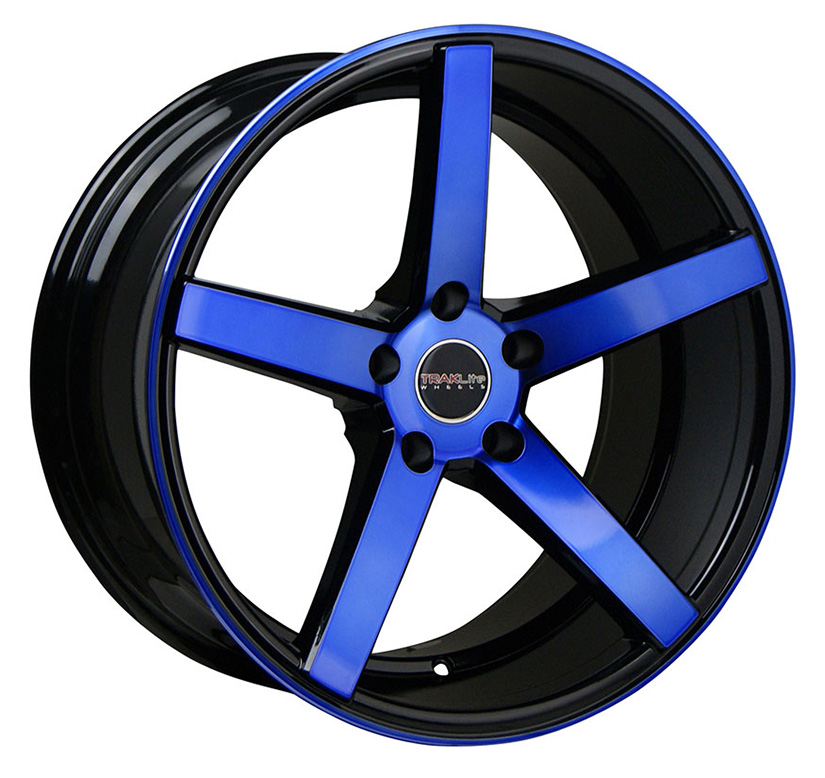TRAKLITE TRAK-K 18X9.5 5X114.3 ET 20 ANODIZED BLUE FACE GLOSS BLACK WINDOWS