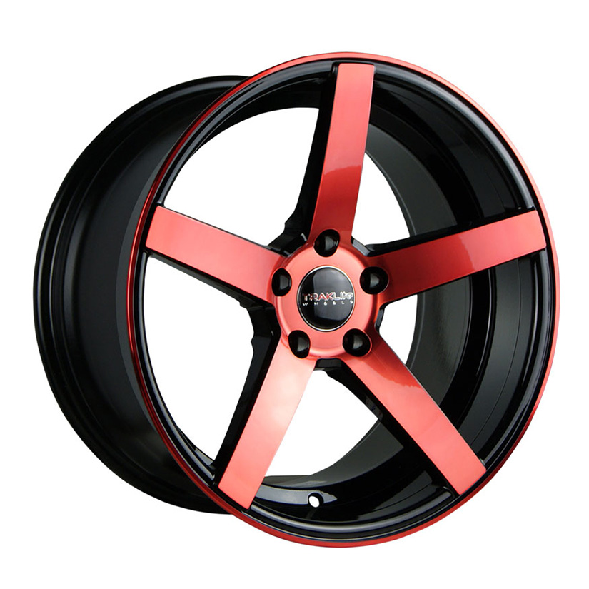 TRAKLITE TRAK-K 18X9.5 5X114.3 ET 20 ANODIZED RED FACE GLOSS BLACK WINDOWS