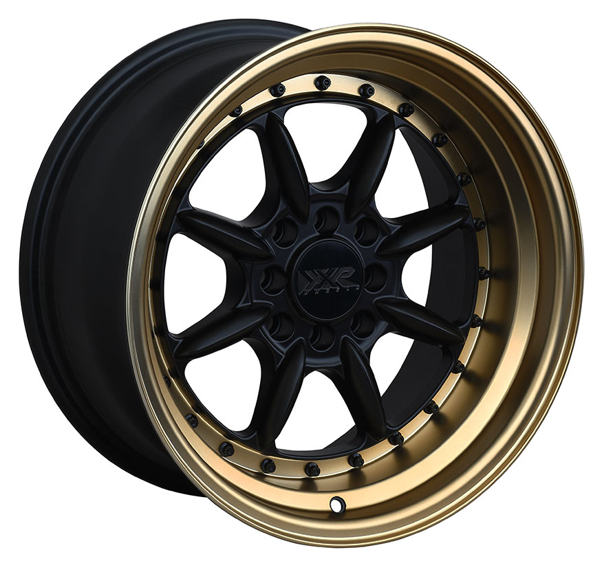 XXR 002 5 Wheel Rim 15x8 4x100/4x114.3 ET20 73.1mm Flat Black / Bronze Lip