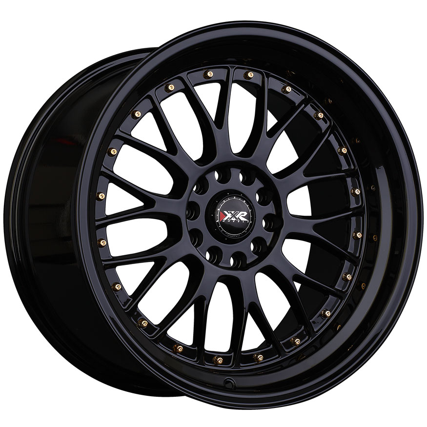 XXR 521 Wheel Rim 18x8.5 5x100/5x114.3 ET35 73.1mm Black / Gold Rivets