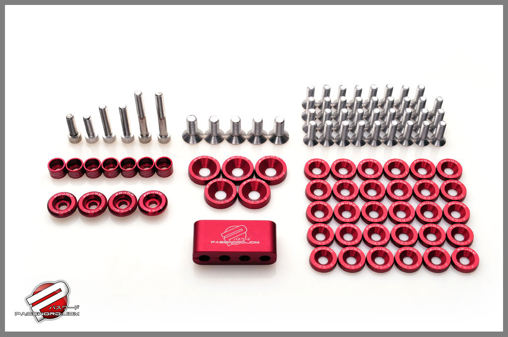20 Pcs Yellow/Gold Anodized JDM Engine Bay Dress Up Kit | M6 Fender Washers & Bolts